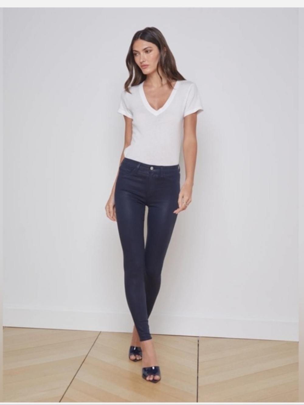 L'AGENCE Navy Marguerite High Rise Skinny Jean